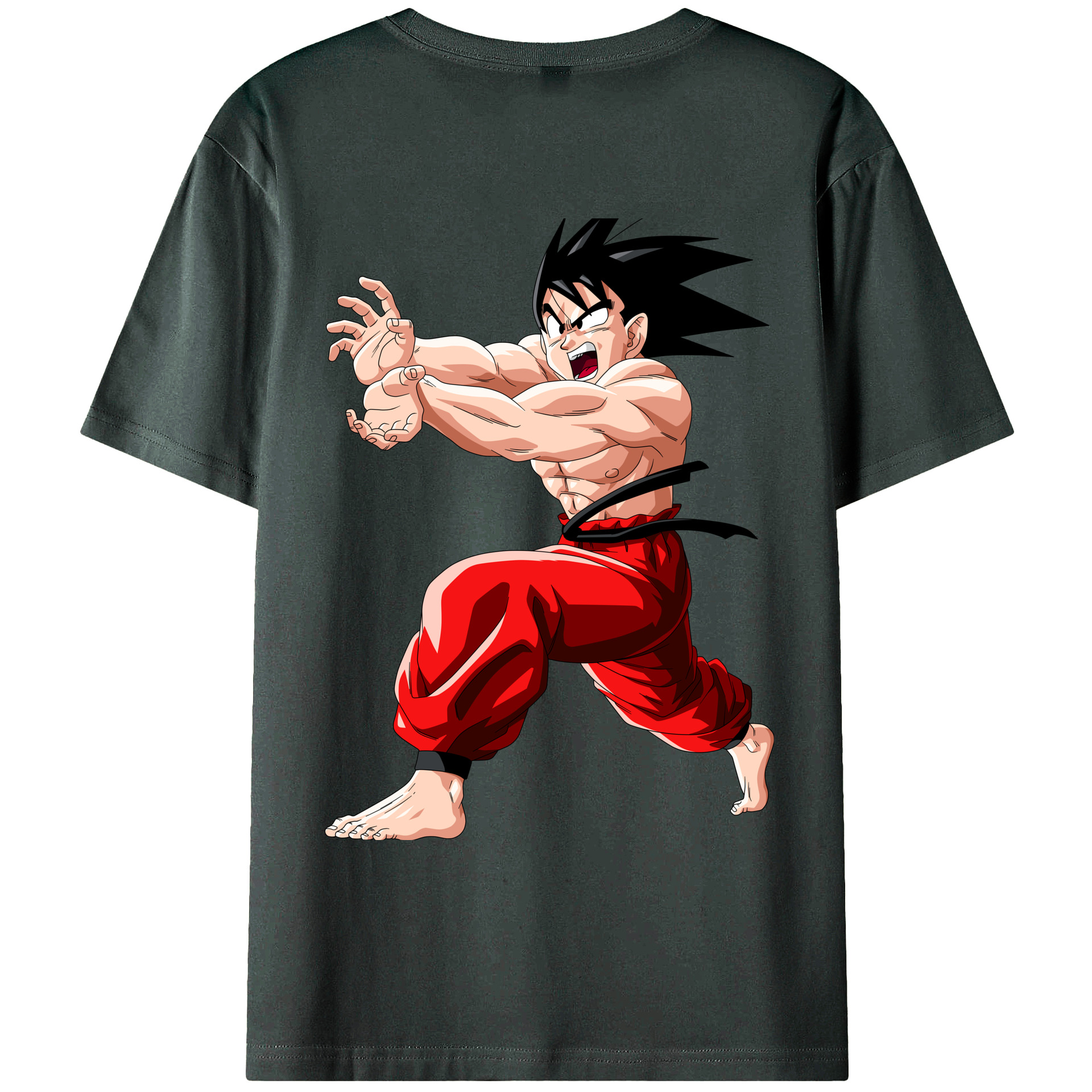 （画像用） ドラゴンボール 孫悟空（そん ごくう）Son Goku カカロット DRAGON BALL Kakarotto 綿100％ メンズ半袖Tシャツ（バックプリント） 通気性